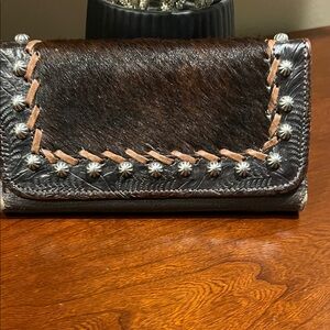American West Brown and Black Leather Wallet
